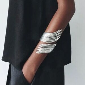 Zara NWT silver metal trinny abstract bracelet